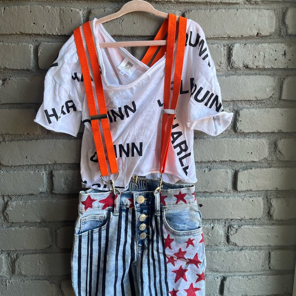 Harley Quinn Girl's Costume with Jewelry - Halloween (XS, 8)